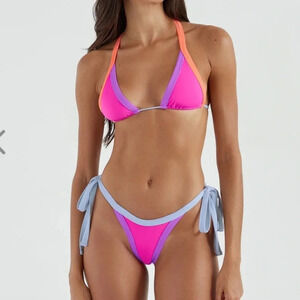 NWT OneOne Swimwear Bikini SET New 2024 Creta Hot Neon Pink Andreina Susana Cute